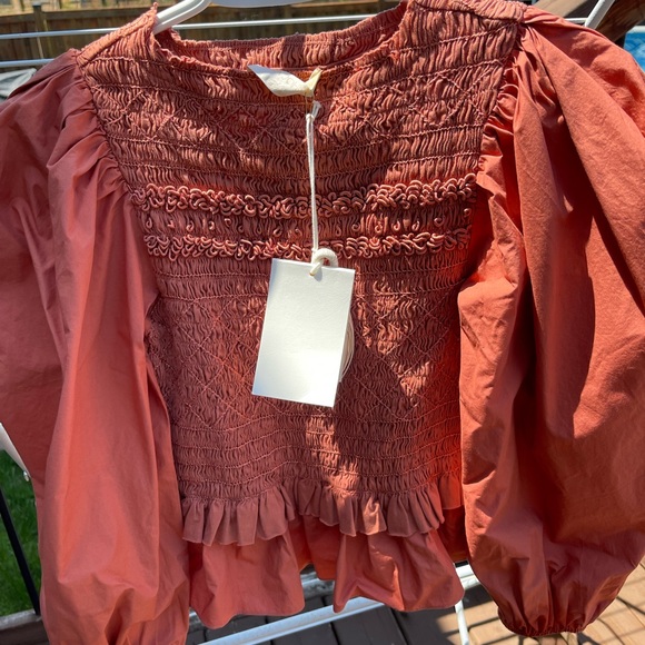 Ulla Johnson Amelia puff sleeve mocked blouse - Picture 5 of 6